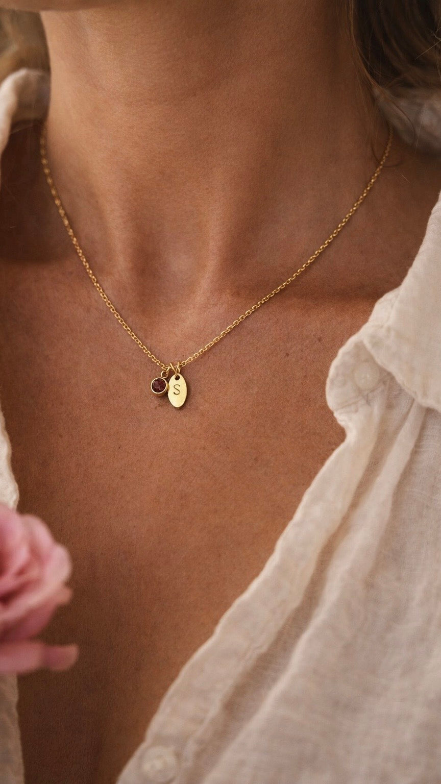 Collier initiale personnalisable avec charms