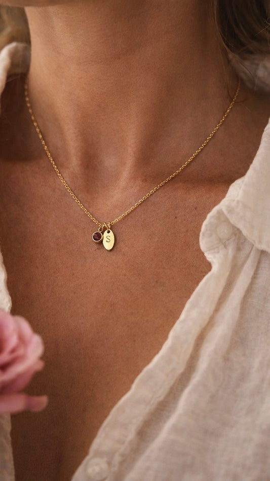 Collier initiale personnalisable avec charms
