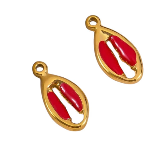 Coquillage rouge I Doré